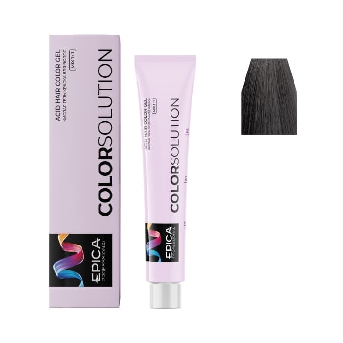 6.11 EPICA COLORSOLUTION Тонирующая кислая гель-краска темно-русый интенсивно-пепельный, 100 мл.